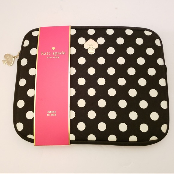 kate spade Accessories - NWT Kate Spade Black White Polka Dot iPad Sleeve